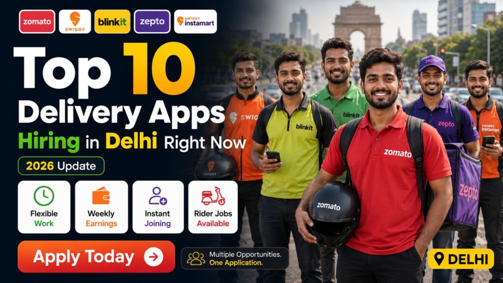 Top 10 Delivery Apps Hiring in Delhi