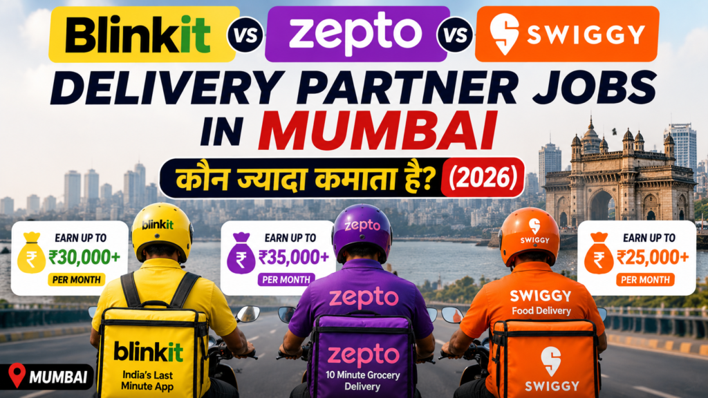 Blinkit vs Zepto vs Swiggy: Mumbai Delivery Partner Jobs में कौन ज्यादा कमाता है? (2026)