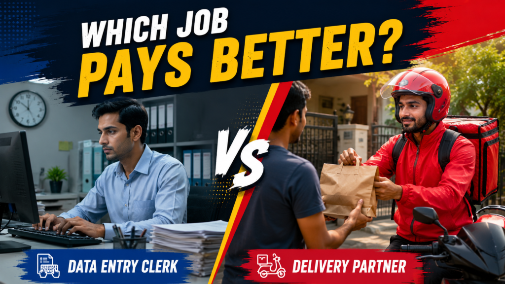 Data Entry Clerk vs Delivery Partner: 2026 Income Comparison