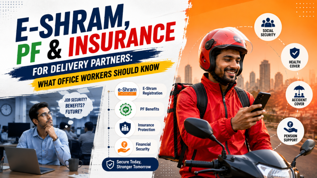 E-Shram, PF & Insurance for Delivery Partners: What Office Workers Should Know Before Switching