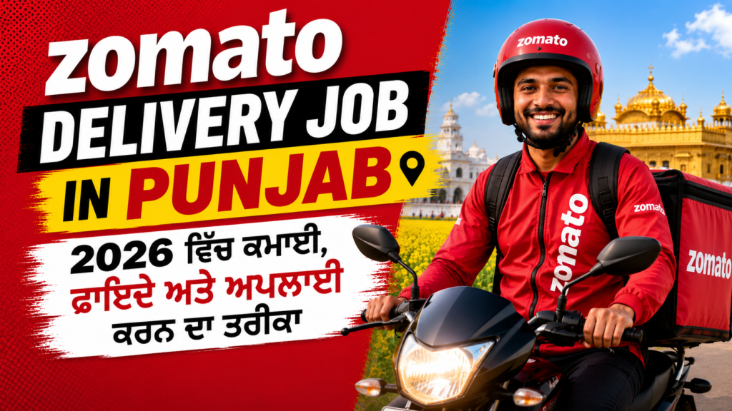 Zomato delivery job in Punjab