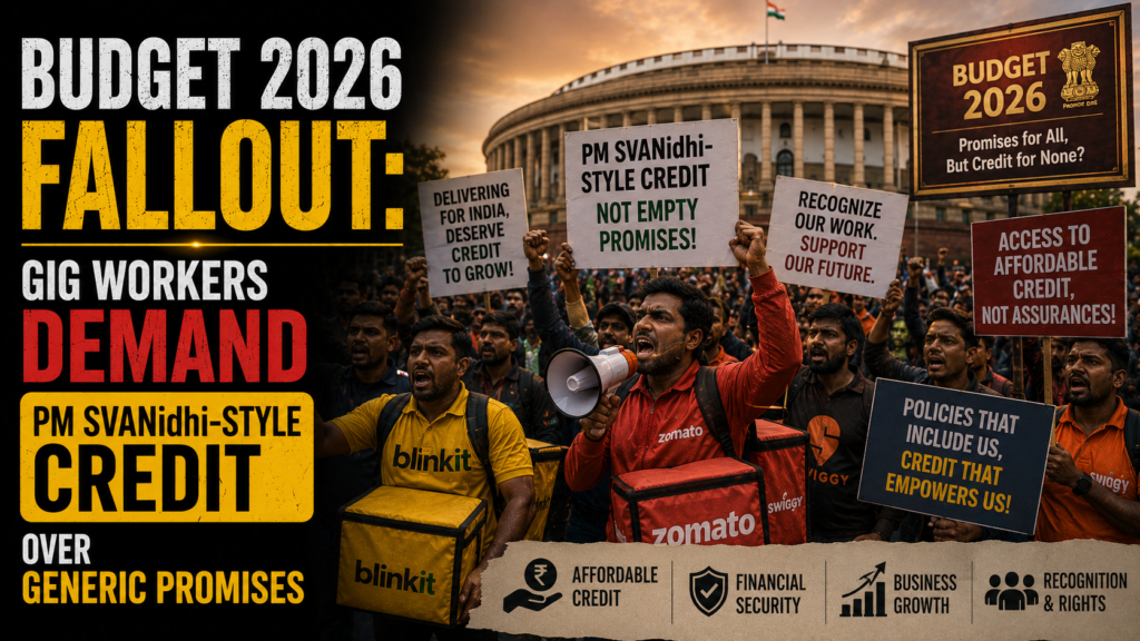 Budget 2026 Fallout: Gig Workers Demand PM SVANidhi-Style Credit Over Generic Promises