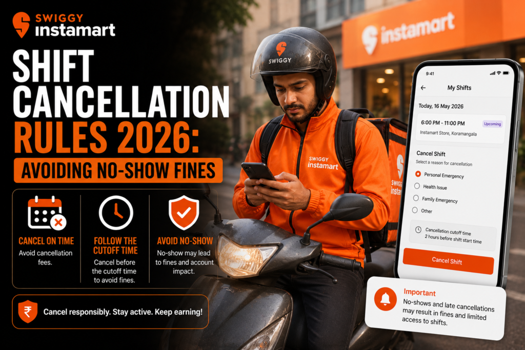 Swiggy Instamart Shift Cancellation Rules