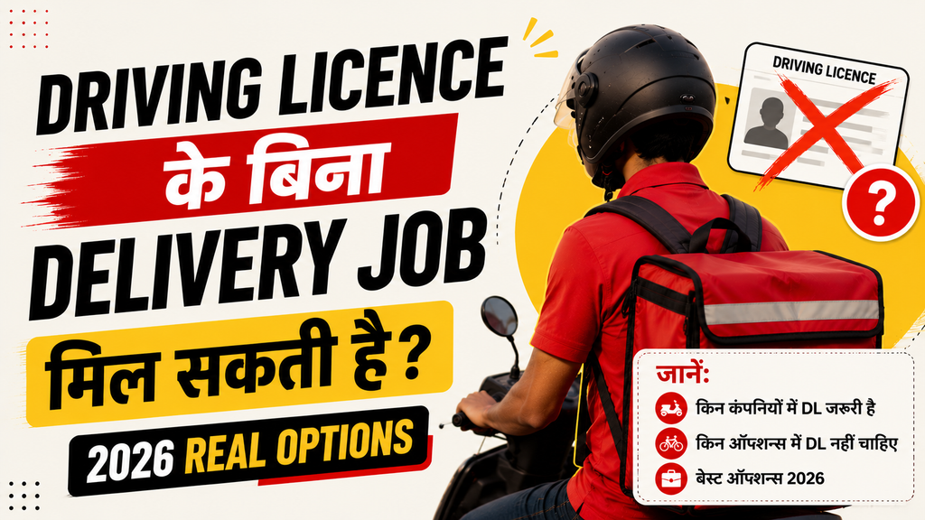 Driving Licence के बिना Delivery Job मिल सकती है? 2026 Real Options