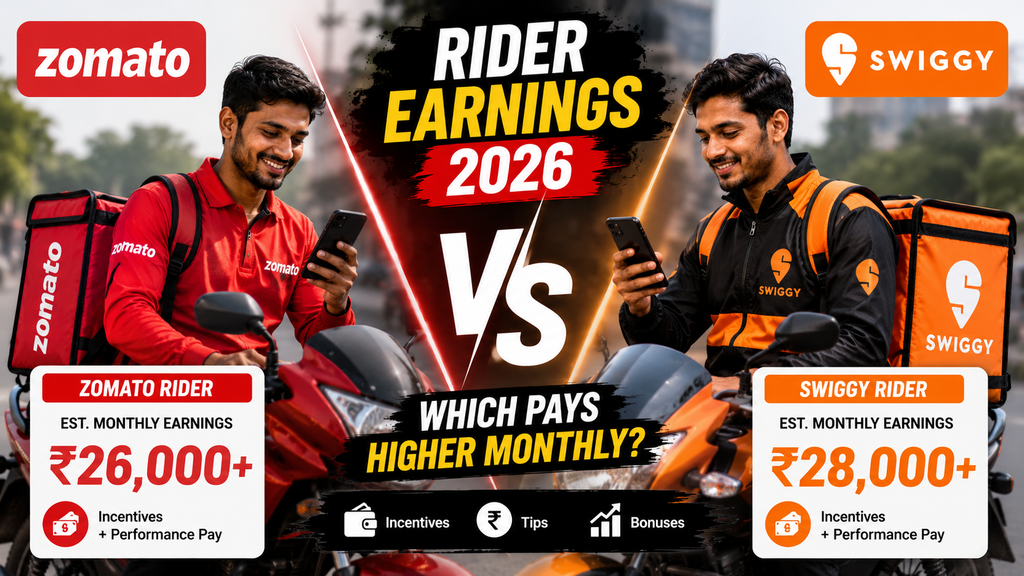 Zomato vs Swiggy Rider Earnings