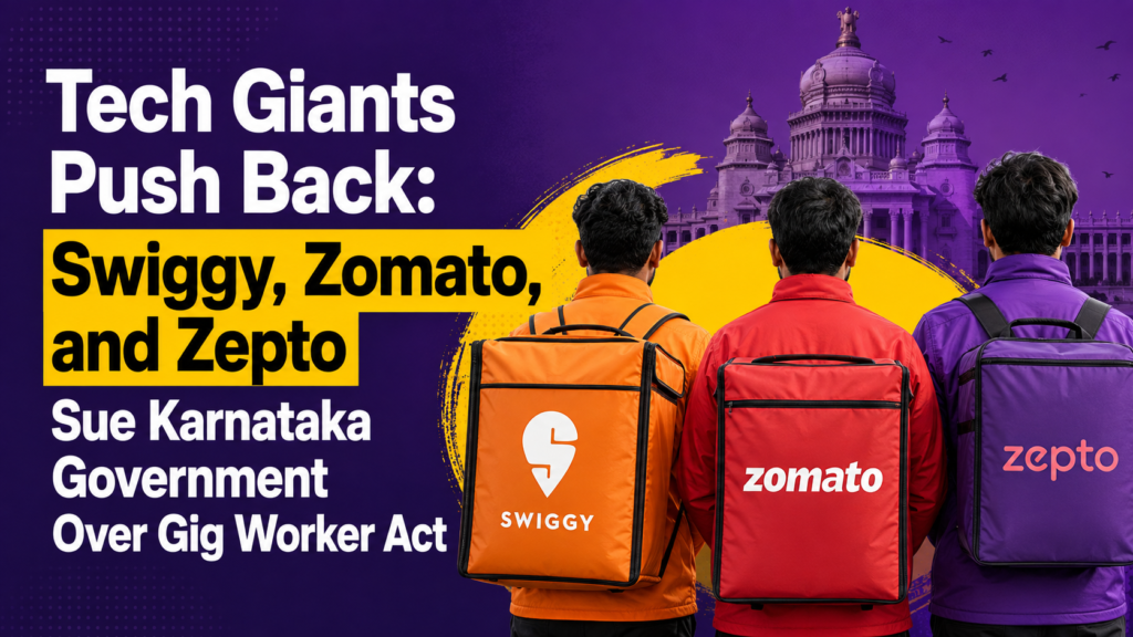 Tech Giants Push Back: Swiggy, Zomato, and Zepto Sue Karnataka Government Over Gig Worker Act