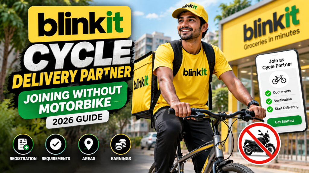 Blinkit Cycle Delivery Partner: Joining Without Motorbike (2026 Guide)