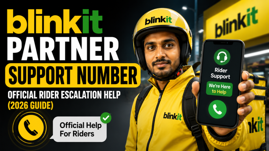 Blinkit Partner Support Number