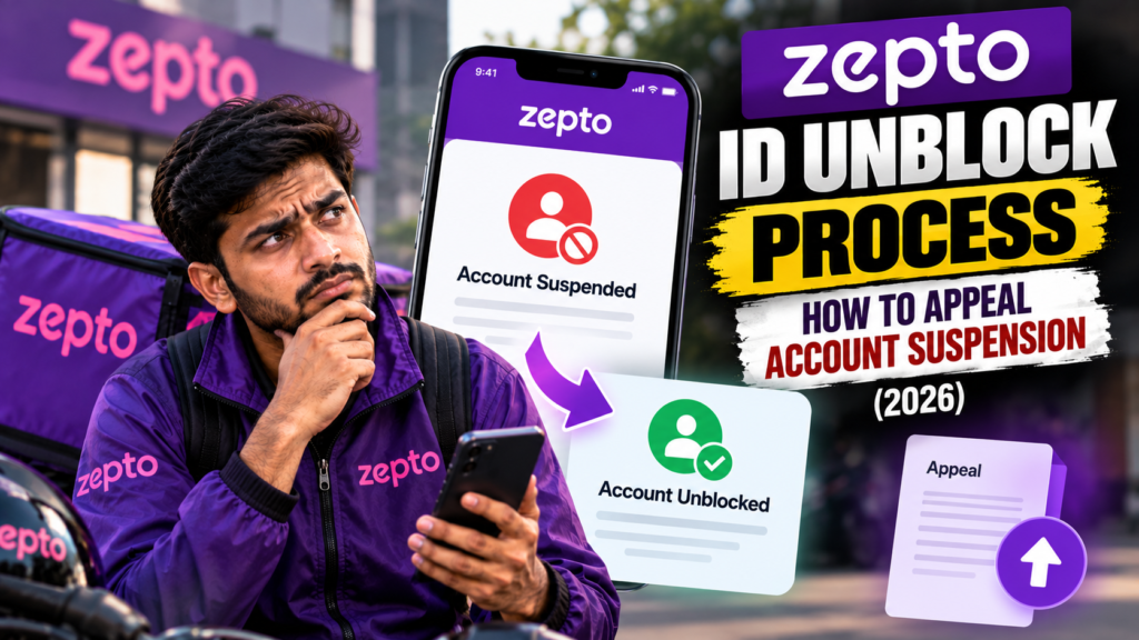 Zepto ID Unblock Process