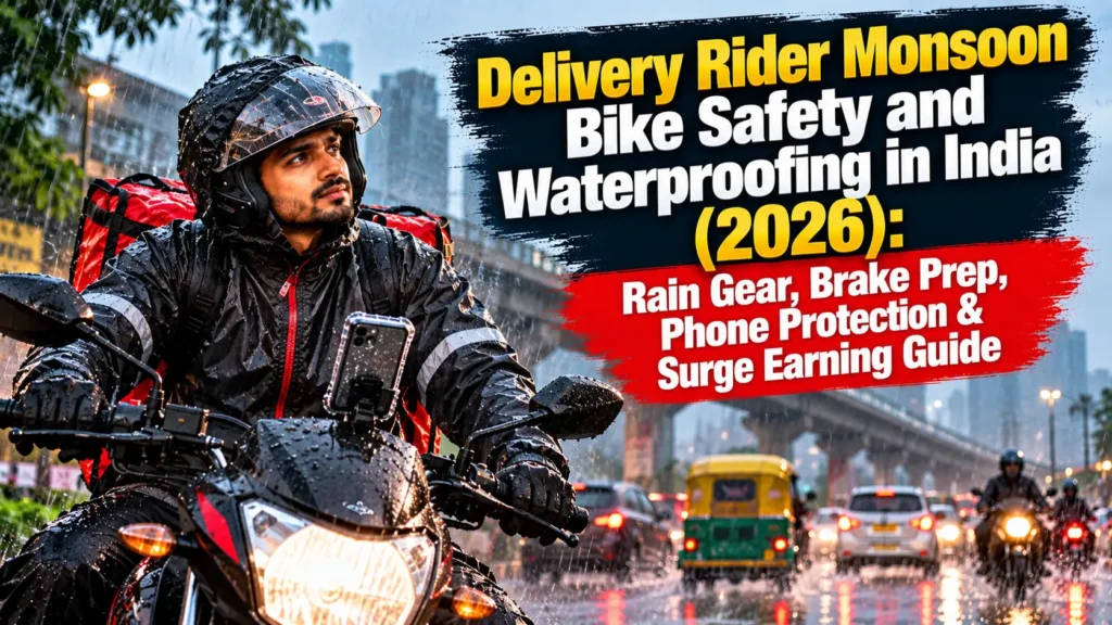 Delivery Rider Monsoon Bike Safety and Waterproofing in India