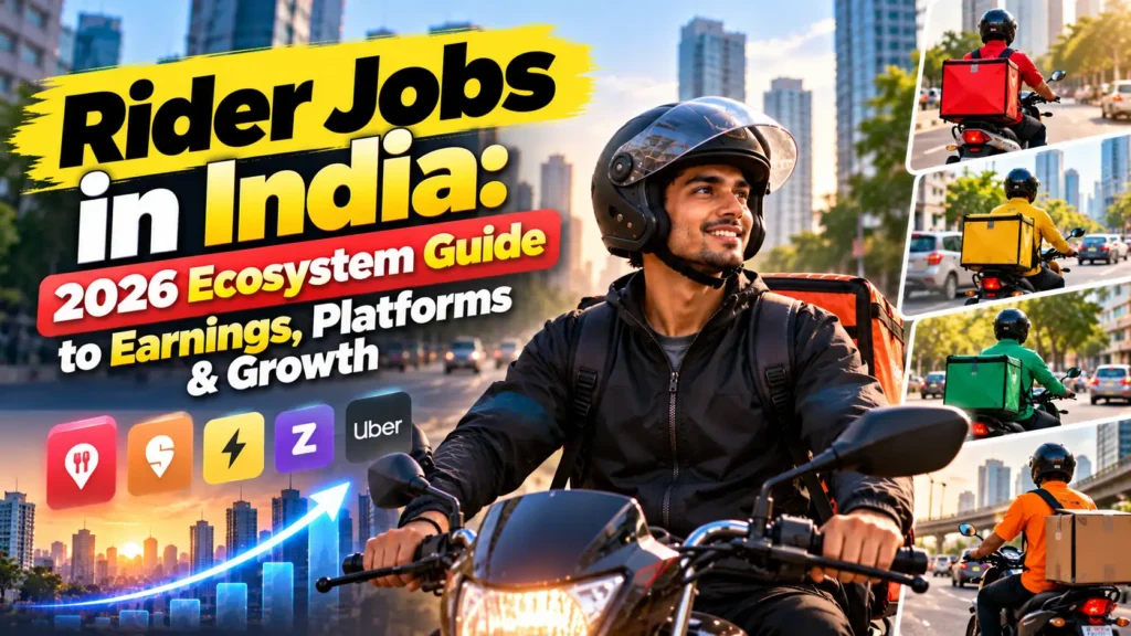 rider jobs in India, delivery rider career, platform economy, gig worker jobs, delivery executive vacancies